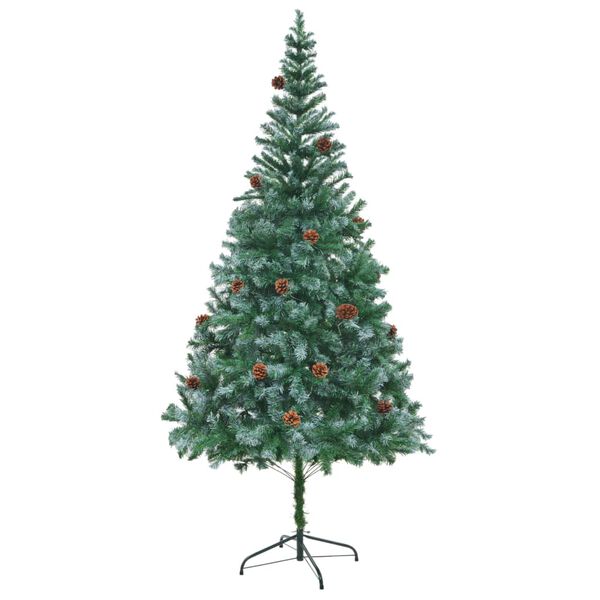 vidaXL Xmas Tree Green with white tips PVC 82.7 in Adjustable Armrests