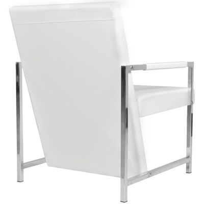 vidaXL Cube Armchair White Faux Leather