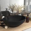 vidaXL Luxury Basin Oval-shaped Matt Black 15.7x13.0" Ceramic