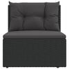 vidaXL Garden Middle Sofa Black PE rattan 21.3 in x 21.3 in x 21.7 in