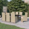 vidaXL Garden Dining Set Beige and Black