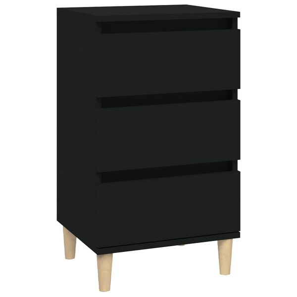 vidaXL Bedside Cabinet Black Engineered wood Medium Bedside Cabinet