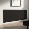 vidaXL Wall Headboard Black Engineered Wood 94.5 in x 0.6 in x 31.5 in