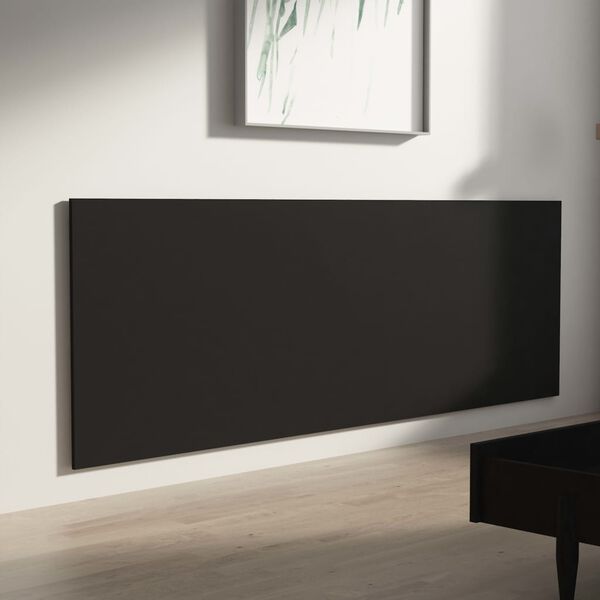 vidaXL Wall Headboard Black Engineered Wood 94.5 in x 0.6 in x 31.5 in