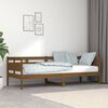 vidaXL Day Bed Honey Brown Solid Pine Wood, Plywood Twin