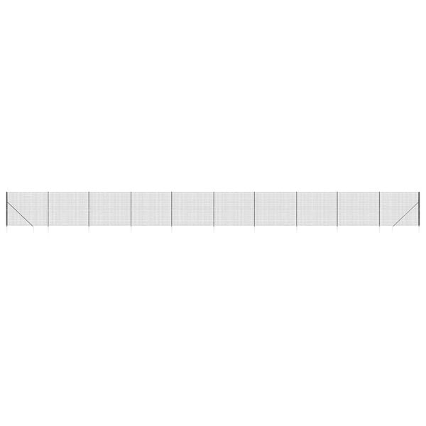 vidaXL Wire Mesh Fence with Spike Anchors Anthracite 5.9x82.0'