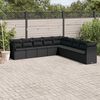 vidaXL Garden Sofa Set Black PE Rattan, Powder-Coated Steel, Polyester