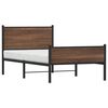 vidaXL Bed Frame Brown Oak Steel, engineered wood 39.4 x 74.8 in Modern