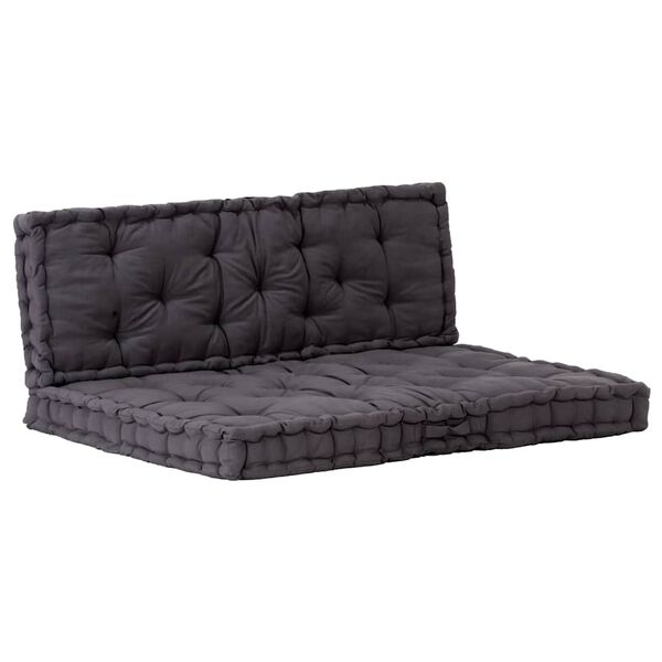 vidaXL Pallet Cushion Black 100% cotton, cotton mix filling Large