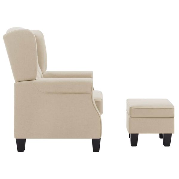 vidaXL Armchair Cream Fabric (100% polyester), plywood, plastic Medium