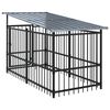 vidaXL Dog Kennel Black Powder-coated steel Large Durable Dog Kennel