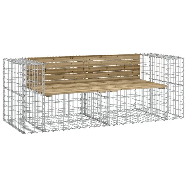 vidaXL Garden Bench Natural Wood and Galvanized Steel
