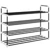 vidaXL Shoe Rack Black Metal and Plastic Medium Shoe Rack Rectangular