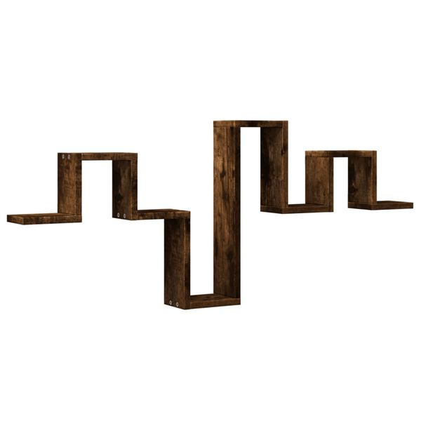 vidaXL Wall Shelf Smoked Oak 41.1"x3.9"x16.9" Engineered Wood