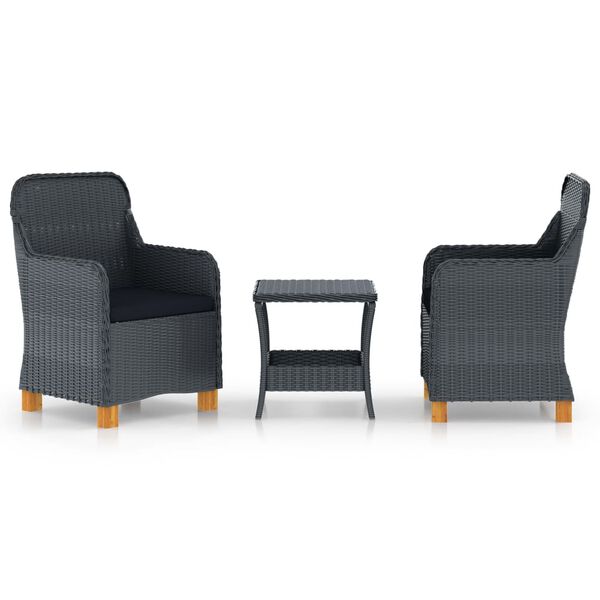 vidaXL Garden Lounge Set Dark grey and black