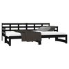 vidaXL Pull-out Day Bed Black Solid pine wood 2x
