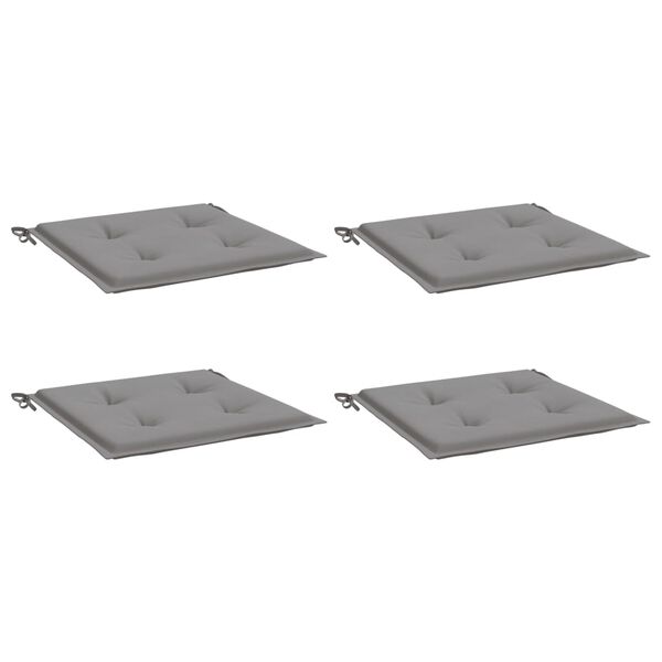 vidaXL Chair Cushion Set of 4 Gray Oxford fabric, Foam fiber