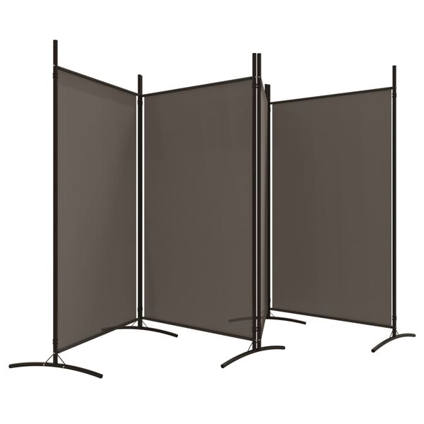 vidaXL 4-Panel Room Divider Anthracite 136.2"x70.9" Fabric