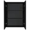 vidaXL Mirror Cabinet Shiny black MDF with melamine surface, glass Medium