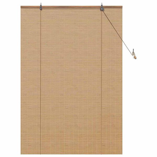 vidaXL Roller Blind with Curtains Manual Brown 43.31 x 62.99 in Bamboo