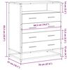 vidaXL Drawer Cabinet Smoked Oak Engineered wood, metal 27.6x16.1x32.9 in