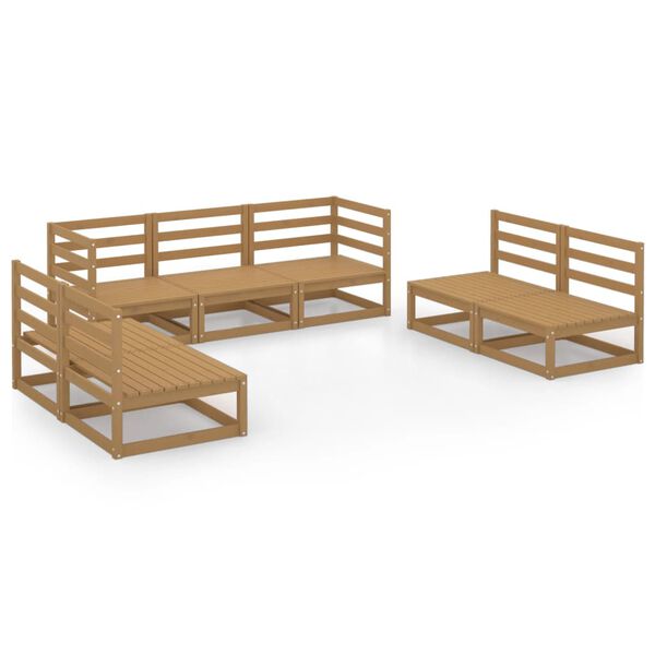 vidaXL Garden Lounge Set Honey Brown Solid pine wood Modular