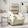 vidaXL Stand up Massage Recliner Chair Cream Faux Leather