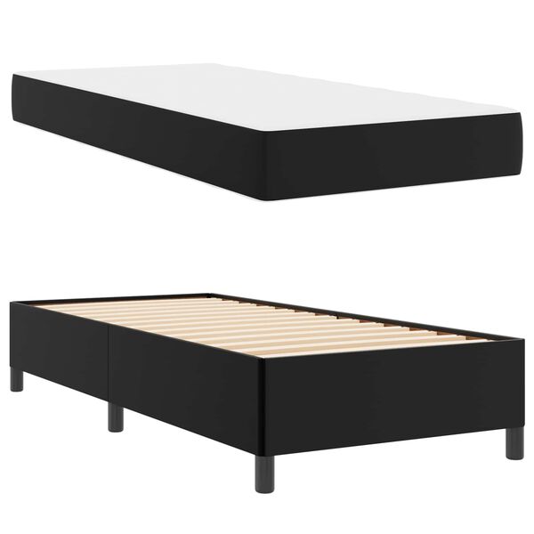 vidaXL Bed Frame with Mattress Black 35.43 x 74.80 in Fabric