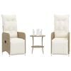 vidaXL Reclining Garden Chair Set of 2 Beige PE rattan Standard