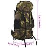 vidaXL Hiking Backpack Green Camouflage 15.9 galOxford Fabric