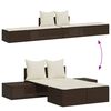 vidaXL Double Sun Lounger Brown, Cream White