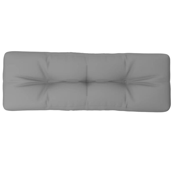 vidaXL Pallet Cushion Grey Fabric (100% polyester) Large