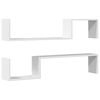 vidaXL Wall Shelf Set of 2 High Gloss White Engineered Wood Medium