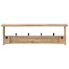 vidaXL Coat Rack Natural wood, Black Solid mango wood, Iron Large