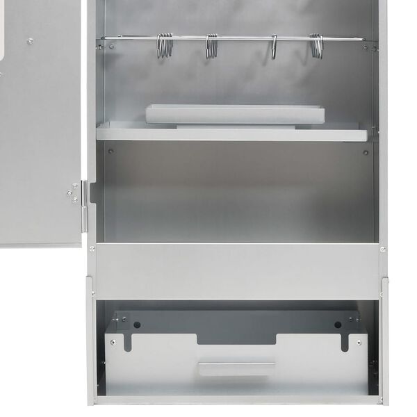 vidaXL BBQ Oven Smoker with Table Galvanized Steel