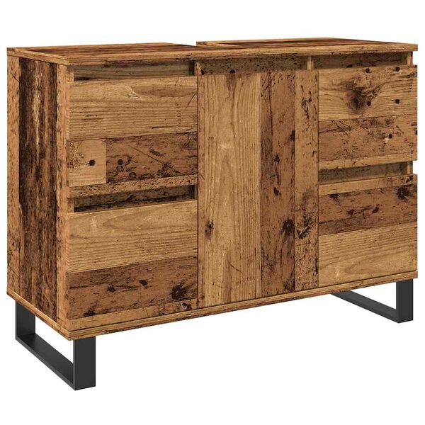 vidaXL Bathroom Sink Cabinet Old wood Engineered wood, iron Medium