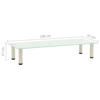 vidaXL TV Stand Frosted 39.4"x13.8"x6.7" Tempered Glass
