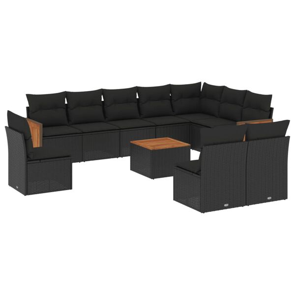 vidaXL Garden Sofa Set Black