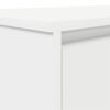 vidaXL Desk White Engineered wood Medium Desk Rectangular Modern
