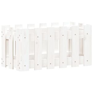 vidaXL Garden Planter White Solid pine wood Medium Durable