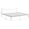 vidaXL Bed Frame White Powder-coated metal Full Durable Rectangular