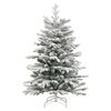 vidaXL Artificial Hinged Christmas Tree Green and white PVC, PE, Iron