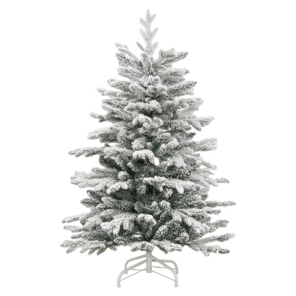 vidaXL Artificial Hinged Christmas Tree Green and white PVC, PE, Iron