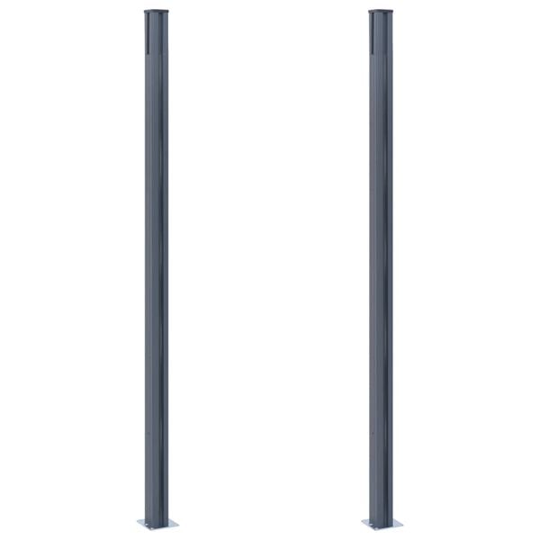 vidaXL Fence Posts 2 pcs Dark Gray 72.8" Aluminum