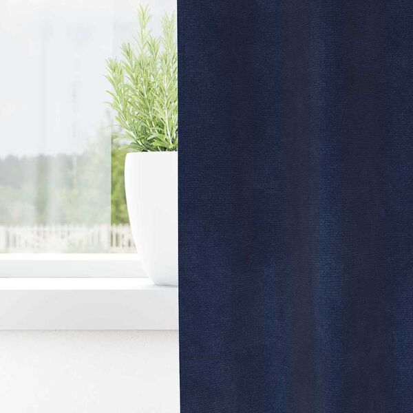 vidaXL Curtains with Curtains 2 pcs Dark blue 55.12 x 88.58 in Velvet