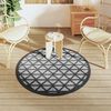 vidaXL Outdoor Carpet Black Polypropylene 47.2 in diameter Reversible