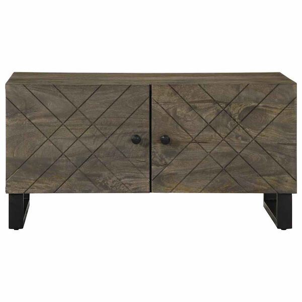 vidaXL Coffee Table Black Solid mango wood, engineered wood, metal Medium