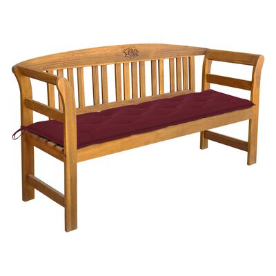 vidaXL Patio Bench with Cushion 61.8'' Solid Acacia Wood