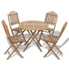 vidaXL Garden Furniture Set Natural Bamboo Solid Bamboo Medium Foldable