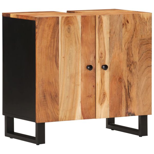 vidaXL Sink Cabinet Natural wood and black